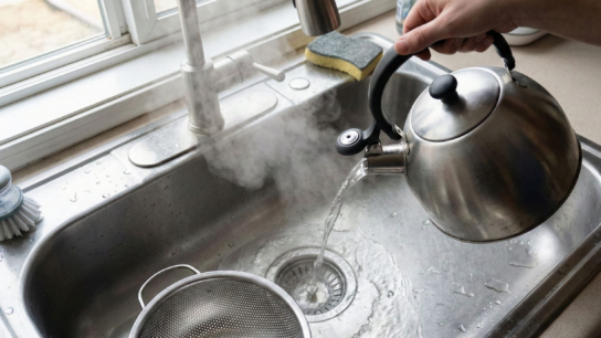 can you pour boiling water down the drain